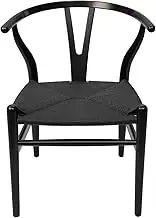 SK Designer Living Replica Hans Wegner Wishbone Chair - Black