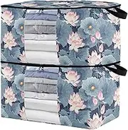 sanluoli 60L 2 Pack Underbed Storage with Reinforced Handles, clear window Closet Organizer Storage Box