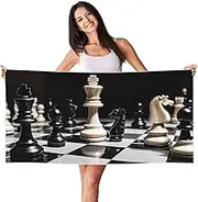 Stvyukl Oversized Microfiber Beach Towel Lightweight Sandproof Bath Towel Black and White Chess Swim Towel Peach Skin Velvet Quick Dry Beach Towels for Adults Women Men 27.5x55in,White