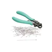 Vintaj 1-Step Looper Plier, 1.5mm Loops and 72 Head Pins Silver 2 inches, 21 ga