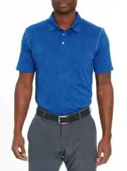 Robert Graham Men's Prescott Performance Polo Classic Fit Blue