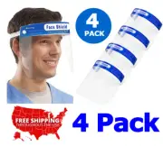 FULL FACE SHIELD CLEAR 4 PACK PROOF ANTI FOG PROTECTOR WORK INDUSTRY SAFETY NEW