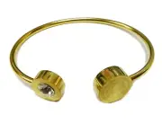 Stainless Steel Yellow Gold Color San Benito Bangle Bracelet Religious Bangle