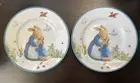 Beatrix Potter Peter Rabbit & Mama Spring Easter 8” Salad Plate 2 Pc Set