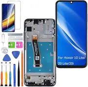 HLYGZX Replacement Original Display for Honor 10 Lite / 20 Lite LCD Screen, for Honor 20i Display Screen Touch Digitizer Assembly Repair Parts Kit (Black with Frame)