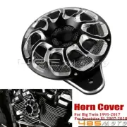 Black Motorcycle Horn Speaker Cover Guard For Harley Touring Big Twin 1991-2017