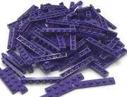 Lego 100 New Dark Purple Plates 1 x 6 Stud Pieces