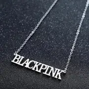 Men Women Kpop Jewelry Korea Group ROSE LISA JISOO JENNIE Letter Fashion Hip-hop Long Chain Stainless Steel Necklaces BLACKPINK Silver