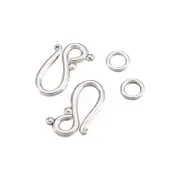 50Sets Tibetan Silver Hook and Eye Clasps Nickel Free Antique Jewelry 20.5mm