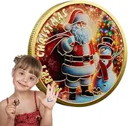 Christmas Coin, Santa Claus Coin | Santa Snowman Coin | Christmas Coin, Keepsake Coin, Christmas Decorations, Christmas Stocking