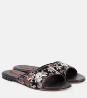 [Missoni] Missoni Lamé leather mules AU 6 black