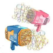132 Holes Bubble Gun Rocket Soap Machine Gun Shape Automatic Bazooka with Light