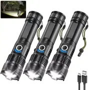 3Pack Rechargeable Flashlights High Lumens 990000, 5Modes LED Flashlight Rech...