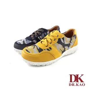 【DK 高博士】迷彩飛織空氣女鞋 89-0045-33 黃色【女鞋/休閒鞋/女休閒鞋】