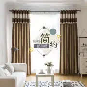 Custom curtain Nordic Simplicity modern Vertical velvet thick Splicing M1010