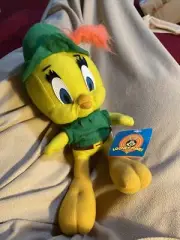NWT Vintage Ace Tweety Bird Robin Hood 1997 Plush 11" Stuffed Toy Looney Tunes
