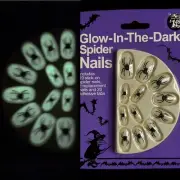 Vtg Nails NEW Spider Glow In The Dark Costume Rubies Arachnology NIP Old Stock