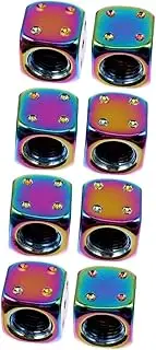 iplusmile 8pcs Dice Style Tire Valve Caps Decorative Aluminum Valve Stem Caps for Car Truck Wheels Unique Auto Tire Accessories for Vehicle