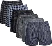 [Sock Stack] Pack Of 6 Kids Boxers Woven Boxershorts Underpants Loose Fit Comfort Elastic Waistband Boys Boxer Underwear For Kid KB01