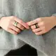 Verna&co.{預購}韓版歐美個性潮女款工業風龐克金屬水鑽幾何戒指四件組指節戒B031
