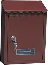 Generic Key Locking Mailbox with Drop Slot for Secure Mail Delivery, Brown