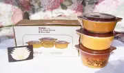 VINTAGE PYREX OLD ORCHARD 470'S 3 PC. CASSEROLES NEW