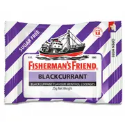 Fishermans Friend Mints Extra Strong Menthol Lozenges Blackcurrant 25g X 12 Units