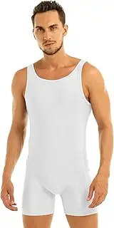 [Jugaoge] Men's Sleeveless Vest Tank Top Stretchy Leotard Gymnastics Bodysuit Wrestling Singlet Jumpsuit