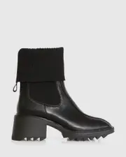 [Belle & Bloom] Perfect Illusion Knit Boot - Black