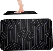 Diatomite Stone Bath Mat Quick Dry Bathroom Mat Non-Slip Bathroom Diatomaceous Earth Bathroom Floor Mat Carpet 40x60 cm Black