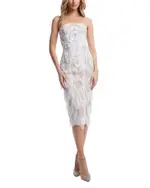 Dress the Population Viviana Fringe Trim Dress
