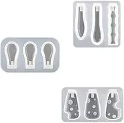 xioaue 3Pcs Resin Knife Holder Handle Mold Collection Handle Resin Casting Mold for DIY Cutlery Handle Epoxy Resin Mold