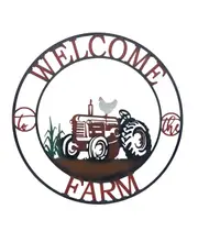 Willow & Silk Laser-Cut 60cm Tractor/Chook 'Welcome To The Farm' Sign Wall Art