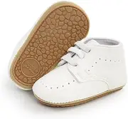 [Sonsage] Infant Baby Boys Girls High Top Ankle Sneakers Newborn Trainer PU Leather Non-Slip Soft Sole Flats Toddler Prewalker Crib First Walking Shoes 3-18 Months