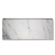 L12H Statuary White Statuario Marble 5x12 Baseboard Trim Molding Honed