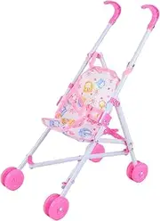 Baby Stroller Toys | Doll Pram with T-Shaped Safety Belt | Pretend Play Stroller with Adjustable Handle | Versatile Baby Doll Pram for Boys and Girls Imaginative Play at Home Or Outdoor