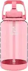 Takeya 64 oz Motivational Water Bottle with Straw Lid with Time Marker, Half Gal