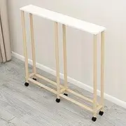 HOLGVE Sofa Table, Narrow Console Table, Behind Couch Table, Entryway Table with 360 Rotating Universal Wheels, Display Shelf, Hallway Table for Accent Foyer(47.2x7.8x43.8in/120x20x111.5cm)