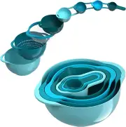 Mixing Bowls-Plastic Nesting Mixing Bowl Set of 8, Kitchen Gadgets for Apartment