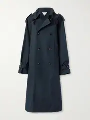 [Bottega Veneta] Bottega Veneta - Belted Wool-gabardine Trench Coat - Midnight blue - IT40 IT 40 Blue
