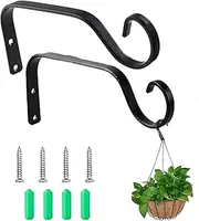DONHUA 2 Pcs Plant Hooks, Iron Ceiling Hooks for Hanging Plants, Metal Hanger Bracket for Indoor Outdoor, Home Decor for Lanterns Bird Feeders Flower Baskets.