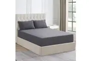 1500 Thread Count Cotton Blend Fitted Sheet & Pillowcase Set Granite - No Flat Sheet