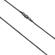 [FOSIR] 2mm Titanium Steel Unique Black Snake Chain Necklace for Men and Women, Mens Twist Chain