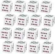 ifundom 16mm White Poker Dice Set Dice Game Props Dice Chips Set Portable for Parties Events