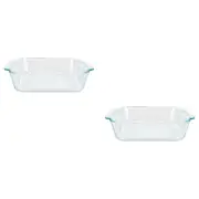 Pyrex 222-SC Sculpted 8in Clear Glass Baking Dish (2 Pack)