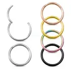 Surgical Steel Hinged Segment Hoop Ring Sleeper Lip Ear Nose Body Piercing 2PCS