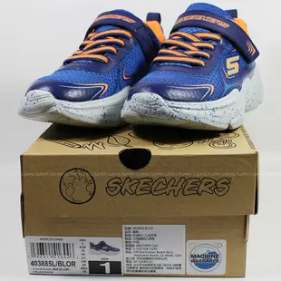 4月特價 SKECHERS 男童鞋 WAVE TRONIC 魔鬼氈 休閒運動鞋403885LBLOR藍橘 [陽光樂活](DY)