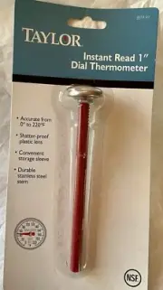 TAYLOR 3512 INSTANT READ DIAL MEAT THERMOMETER STAINLESS & POCKET CLIP NEW