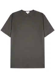 Sunspel Dark Grey Cotton T-shirt, T-Shirt, Charcoal - XXL XXL