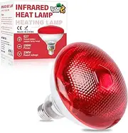 LUCKY HERP 250 W Infrared Lamp Heat Lamp, Red Light Lamp for Reptiles Terrarium Lamp, E27 Basking Spot for Chicken Farms, Food Lighting, Bathrooms